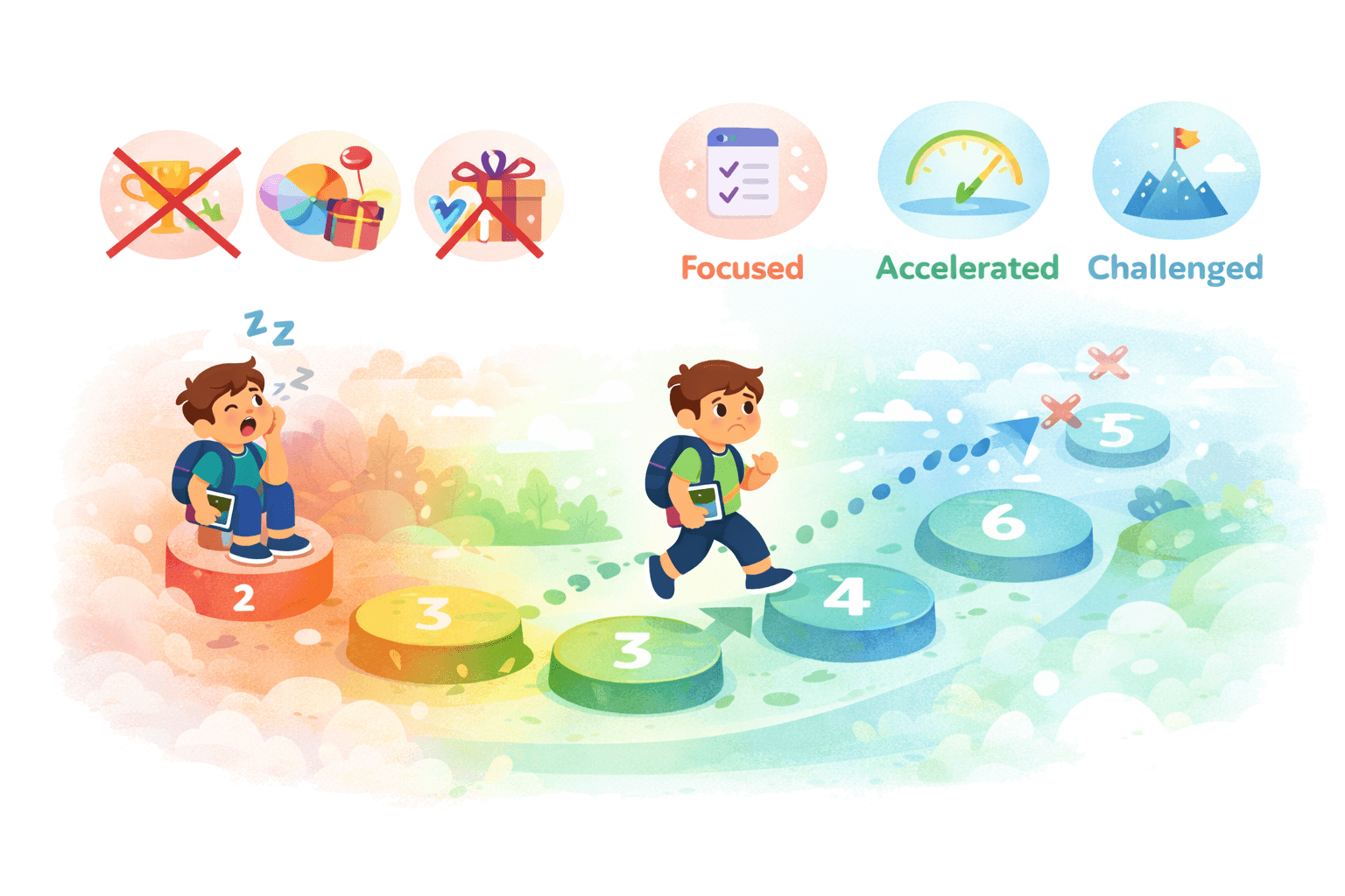 Illustration showing decision-level measurement of challenge