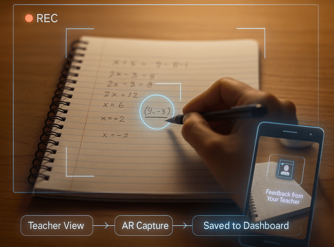 Illustration representing recording and review of Learn AR sessions