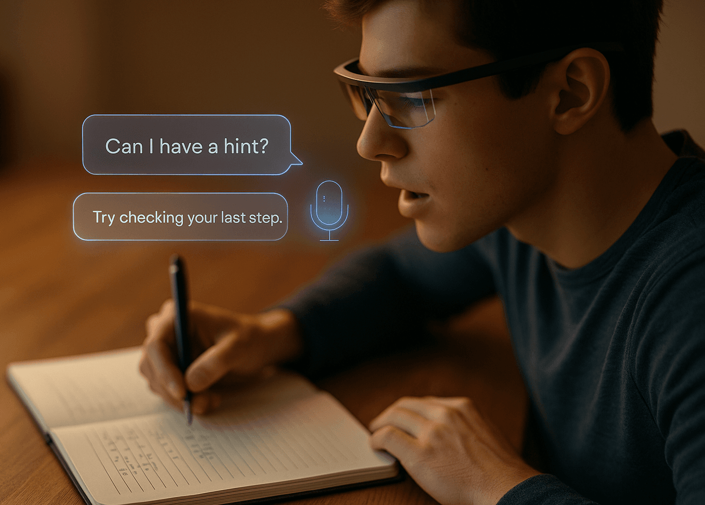 Illustration showing voice support alongside visual overlays