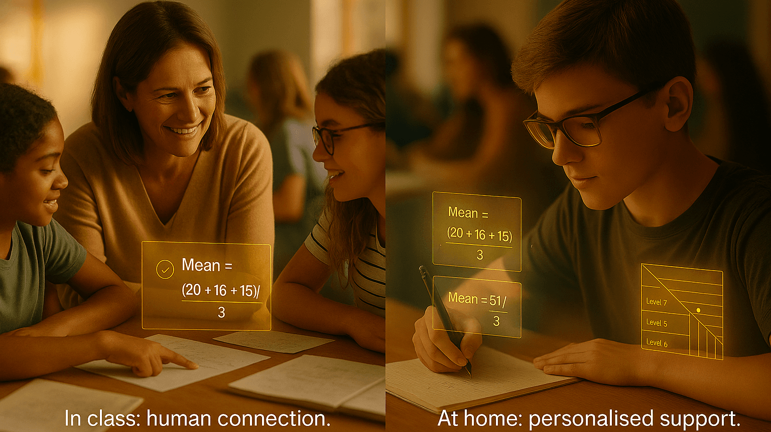 Illustration emphasising technology supporting, not replacing, human learning