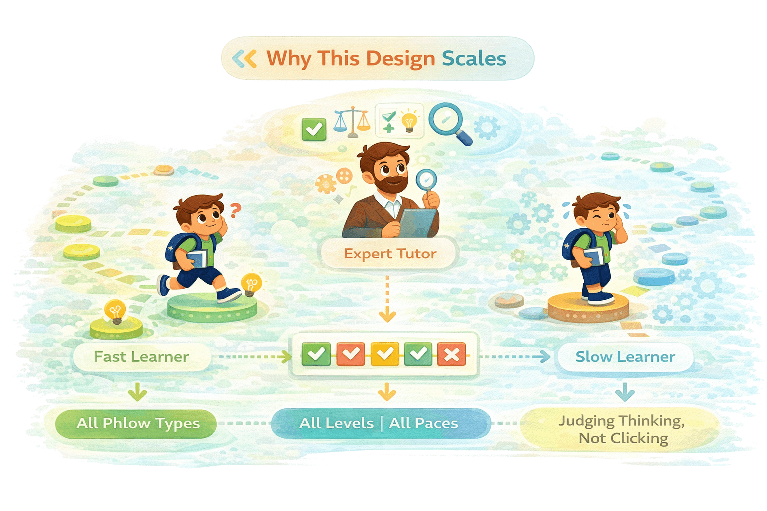 Illustration showing why the design scales